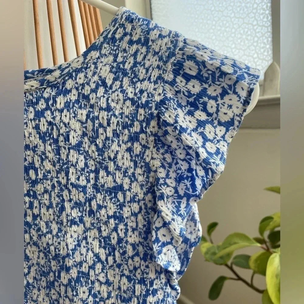 Lost & wander / shortsleeve shirt / blue and white / size small - Picture 4 of 5